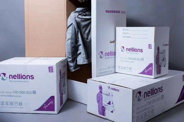Cardboard moving boxes and packing supplies