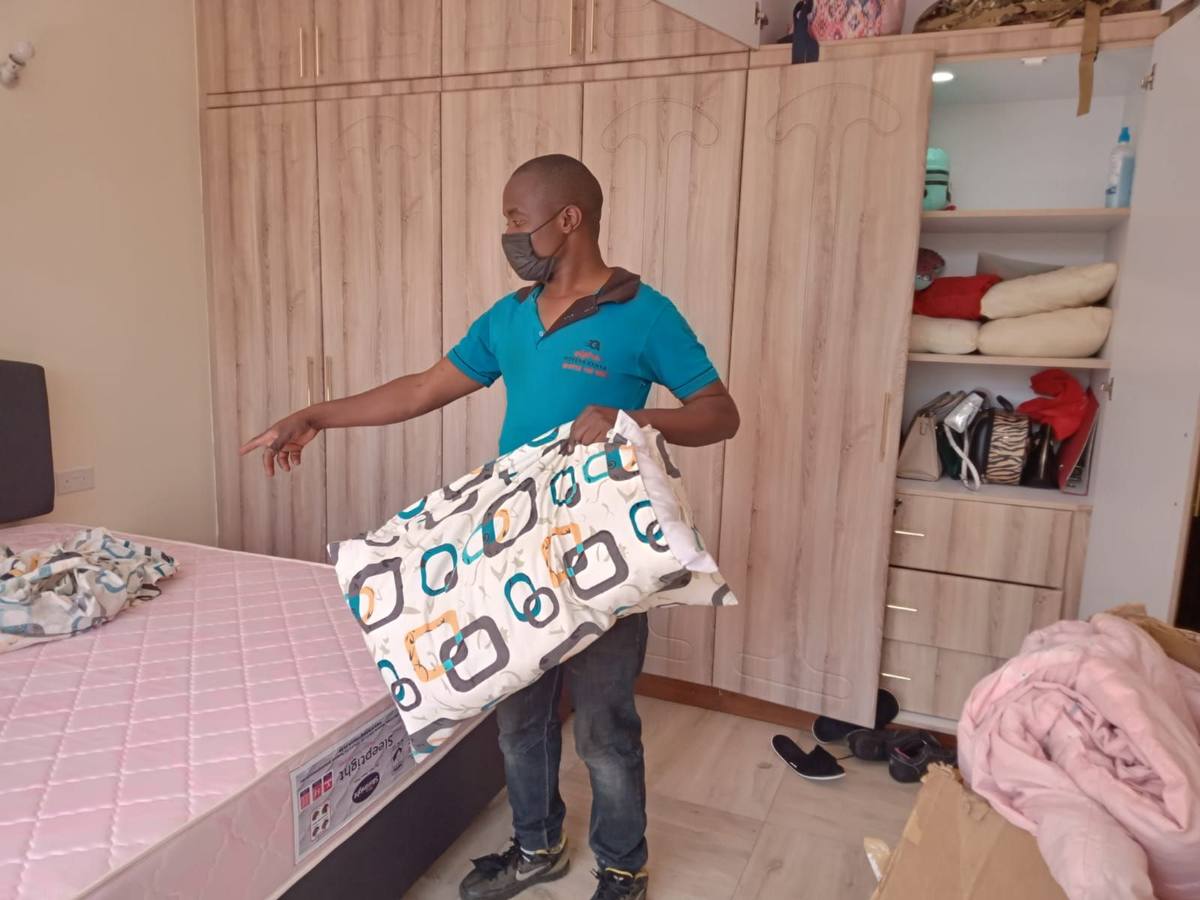 Packing bedding and household items before a move